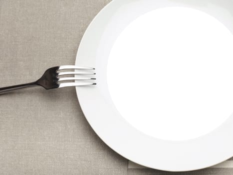 empty plate with fork