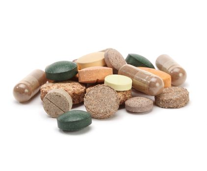 vitamins, pills and tablets