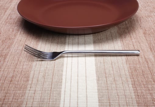 empty plate with fork