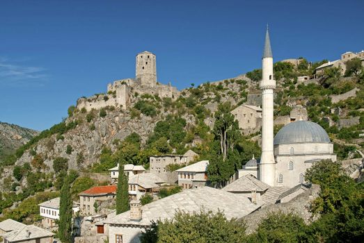 view of pocitelj village near mostar in bosnia herzegovina