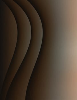 Dark metal curve abstract with brown background