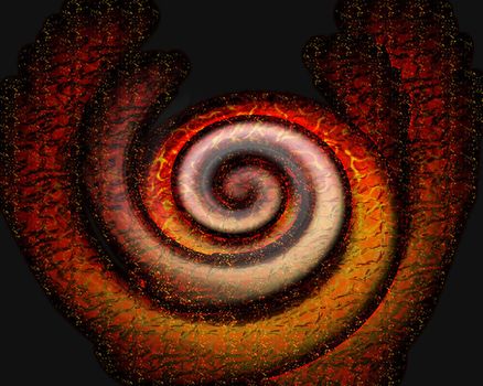 Mystery abstract dissolving swirl of lava  with black background