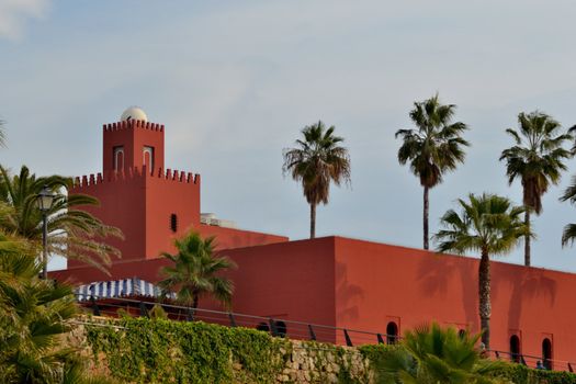 building on the edge of stagnant beach in Benalmadena