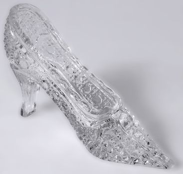 One crystal shoe of the Cinderella 
