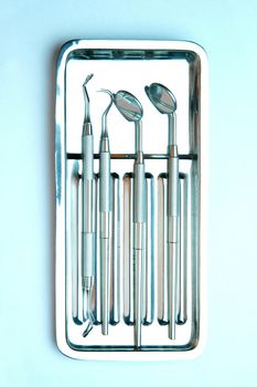 Dental Instruments - angled mirrors, plate, tools