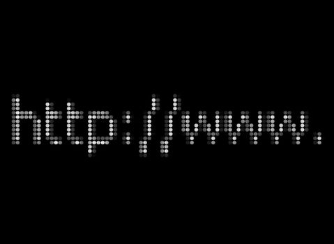 Illustration of web address made of grainy  dots