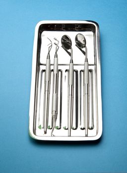 Dental Instruments - angled mirrors, plate, tools
