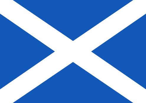 2D illustration of a flat Scottish Flag