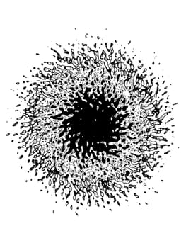 Black broken shape on white