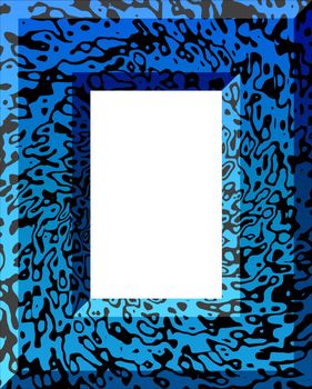 Black and Blue illustrated frame