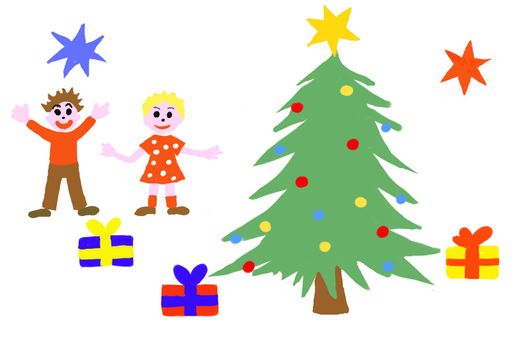 naive drawing - christmas concept