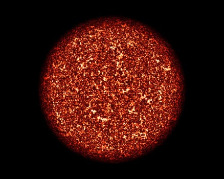 Illustrated isolated sun on a black background
