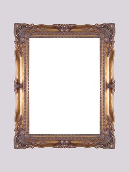 Golden gilded frame with white insert