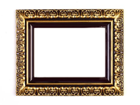 Old Picture Frame Isolated On White Background, Design Element
