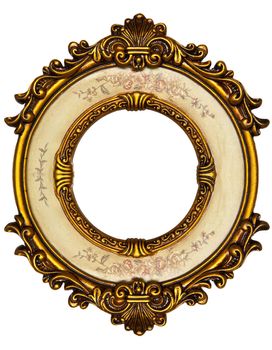 Old Gold Picture Frame on white background