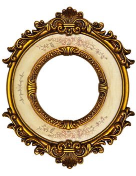 Old Gold Picture Frame on white background