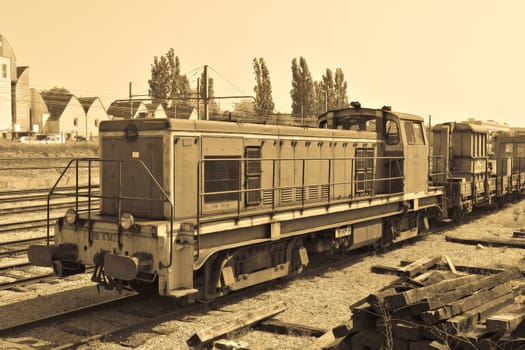 vintage picture of a railway station