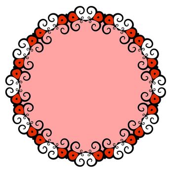 Pink and red frame over a white background
