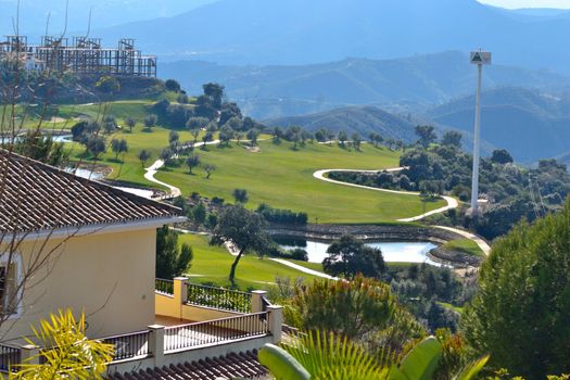 golf course in the mountains, edging mijas