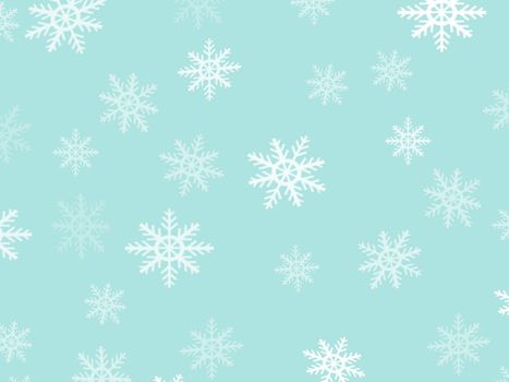 White snowflakes on blue background