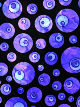 Retro circles in circles on black background