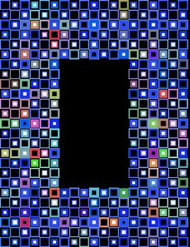 Illustrated frame made of squares
