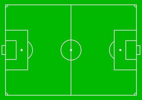 Illustration of a Soccer field from above