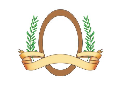 Frame with blank scroll and leaves