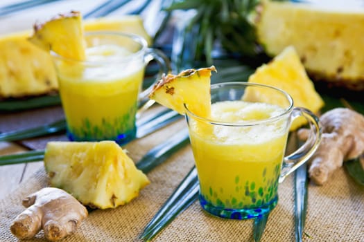 Fresh Pineapple with ginger juice