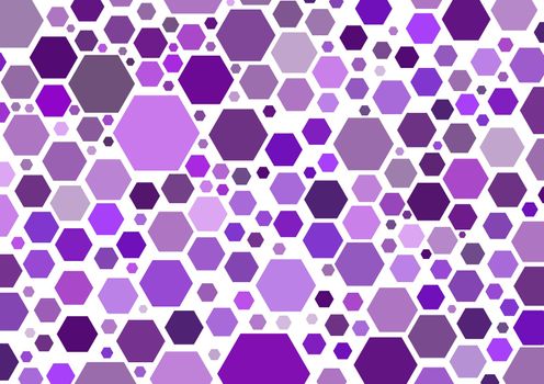 Abstract illustration of purple hexagonal shapes on a white background