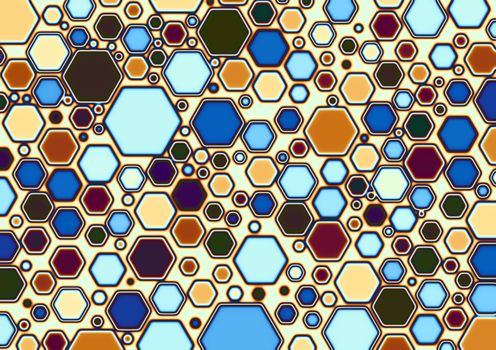 Multi colored hexagonal shapes