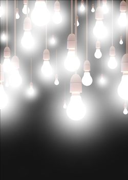 Illustration of lots of hanging light bulbs