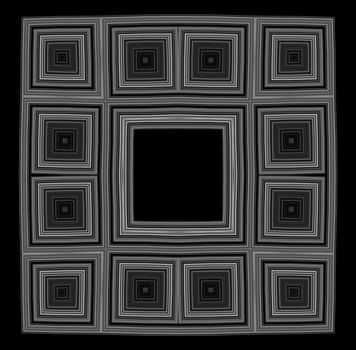 Black and white frame with repeated design