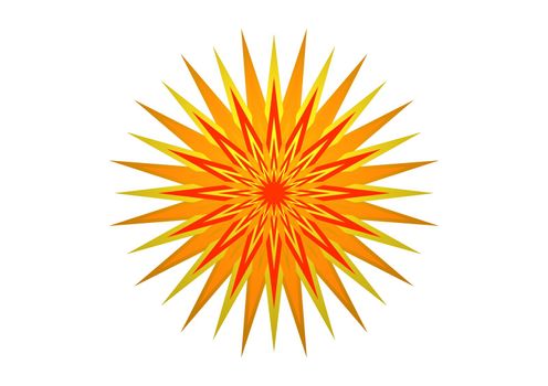 Illustration of a red and orange star shape
