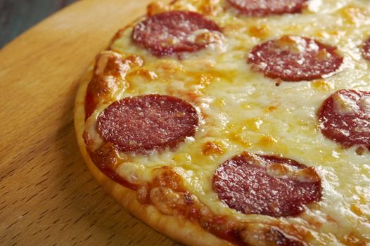 homemade pizza  Pepperoni.Closeup 
