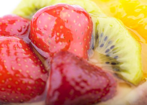 Jelly Cake with Strawberry Kiwi and Orange