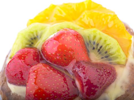 Jelly Cake with Strawberry Kiwi and Orange