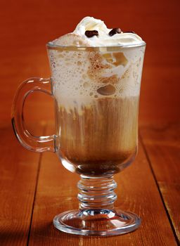  Irish Coffee with coffee beans, whiskey and cream