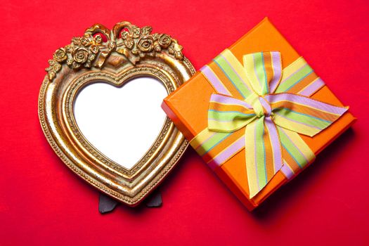 Heart Picture Frame isolated on white background, graphic design element
