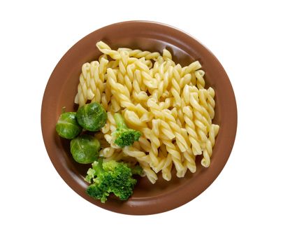 delicious macaroni pasta  with vegetableon