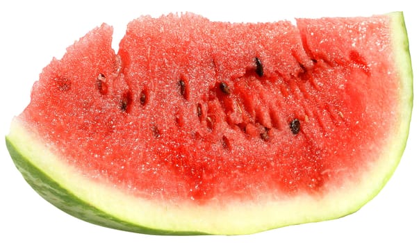 Piece of a ripe water-melon on a white background.