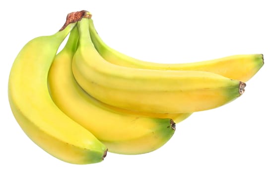 Ripe banana on a white background.
