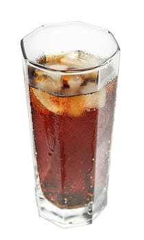 Drink with ice in a glass.