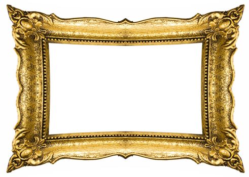 Old Picture Frame Isolated On White Background, Design Element