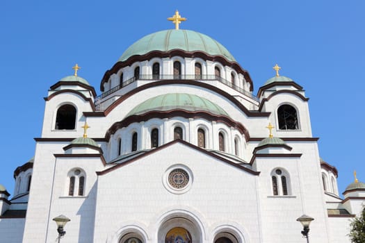 Belgrade, Serbia - Saint Sava Orthodox Cathedral. Neo-Byzantine architecture. Vracar district.