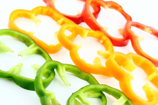 slices of colorful sweet bell pepper.