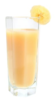 Banana juice on a white background.