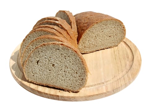 Bread on a chopping board.