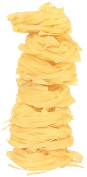 Macaroni close up on a white background.