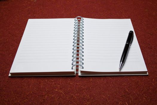 Clear page on diary ready for writing, pencil, background